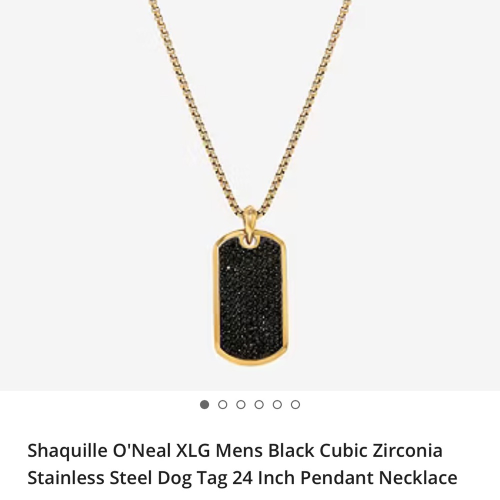 Shaquille O’Neal XLG Men’s Black Cubic Zirconia Stainless Steel Necklace